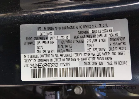 2023 Mazda Cx-30 2.5 Turbo Premium Plus from USA, damaged, VIN 3MVDMBEY2PM502272